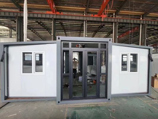 kaufen Galvanisierter Stahlrahmen 40 Fuß Erweiterbarer Container Haus mit fertigem Sanitärsystem und T65mm EPS Farbstahlplattenwandplatte online manufacture