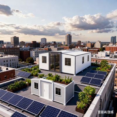 kaufen Kleines Zwillingsflügel Prefab Klapphaus mit 56 Quadratmetern Bodenfläche L9000*W6220*H2480mm und mehr als 30 Jahre Lebensdauer Online-Herstellung