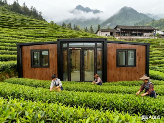 More Than 20 Years Life Span Double Wing Container House with Balcony and 50mm EPS Roof