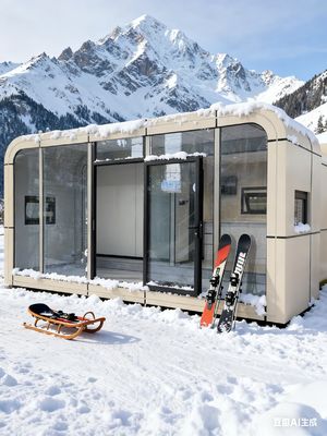 Modern und minimalistisches Apple-Kapselhaus, winddicht, Ja, Anzahl der Personen: 2 Personen