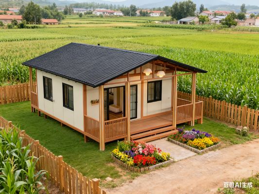 Erweiterbares Containerhaus mit 18 mm Dicke Bambus Sperrholz 100 mm Gesamtdicke und vorinstalliertes Sanitärsystem