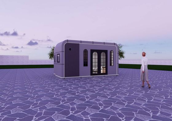 Erweiterte Abmessungen Apple Capsule House mit 21,26m2 Bodenfläche und Ladekapazität für 2 Sets in 40ft Container