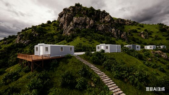 40 Fuß erweiterbarer Container Haus mit 72 Quadratmetern Bodenfläche PVC Holzplatten Innenraum Oberfläche und trockene Nasse Trennung Bad