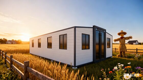 40 Fuß erweiterbares Containerhaus mit gefalteter Größe L11800 W2200 H2480 72 Quadratmeter Bodenfläche und vorverkabeltes elektrisches System