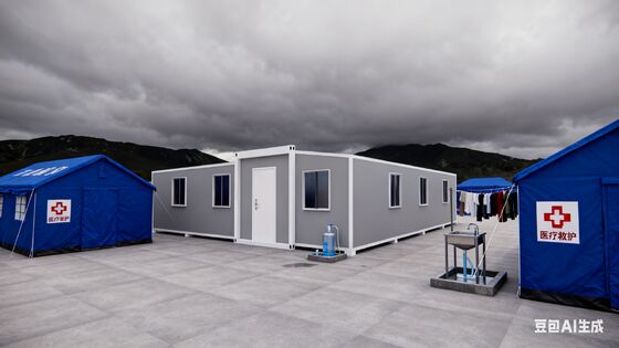 40 Fuß erweiterbares Containerhaus mit Windwiderstand 4,18 KN/m²; zusammengeklappte Größe 11800 * 2200 * 2480 mm und 72 Quadratmeter Grundfläche