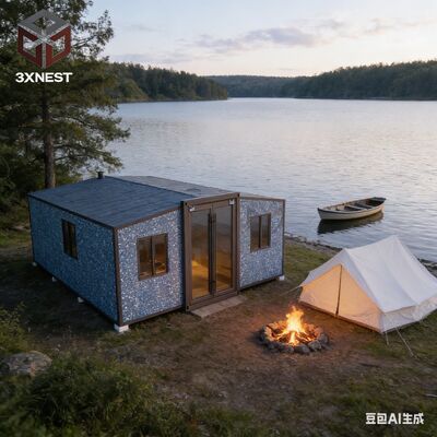 Eine Halle 40ft Erweiterbare Container Home Erweiterte Größe L11800 W6220 H2480mm Ladekapazität 1 40HQ Versandcontainer kann 1 Satz Platz Modular Home