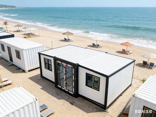 Faltbarer 20-Fuß-Container mit 75 mm EPS-Sandwichplatten und erweiterbarer Größe L5900 B6300 H2480 für anpassbare vorgefertigte Tiny Houses